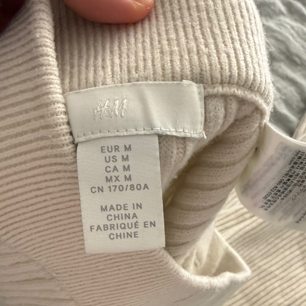 Zara Cream Ribbed Boot Cut Pants - Picture 3 of 4